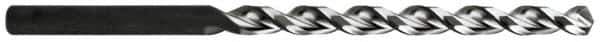 Interstate - 5/8", 135° Point, Parabolic Flute, High Speed Steel Taper Length Drill Bit - Bright Finish, 4-7/8" Flute Length, 8-3/4" OAL - Apex Tool & Supply
