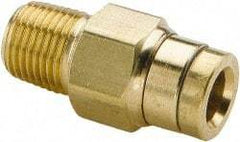 Parker - 5/32" Outside Diam, 1/4 NPT, Brass Push-to-Connect Tube Male Connector - 250 Max psi, Tube to Male NPT Connection, Buna-N O-Ring - Apex Tool & Supply