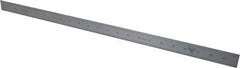PEC Tools - 24" Long, 1/100, 1/10" and 0.5, 1mm Graduation, Rigid Steel Rule - Decimal/Metric Graduation Style, 1-1/8" Wide, Silver, Satin Chrome Finish - Apex Tool & Supply