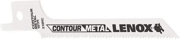 Lenox - 3-5/8" Long x 5/16" Thick, Bi-Metal Reciprocating Saw Blade - Tapered Profile, 18 TPI, Toothed Edge, Universal Shank - Apex Tool & Supply