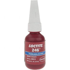 Loctite - 10 mL Bottle, Blue, Medium Strength Liquid Threadlocker - Series 246 - Apex Tool & Supply