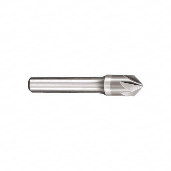 SGS - 1/4" Head Diam, 1/4" Shank Diam, 6 Flute 82° Solid Carbide Countersink - Apex Tool & Supply