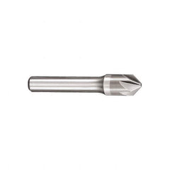 SGS - 1/8" Head Diam, 1/8" Shank Diam, 6 Flute 82° Solid Carbide Countersink - Bright Finish, 1-1/2" OAL, Single End, Straight Shank, Right Hand Cut - Apex Tool & Supply