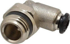 Alpha Technologies - 4mm Outside Diam, 1/4 Universal, Nickel Plated Brass Push-to-Connect Tube Male Swivel Elbow - 250 Max psi, Tube to Universal Thread Connection, Buna O-Ring - Apex Tool & Supply
