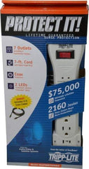 Tripp-Lite - 7 Outlets, 120 Volts, 15 Amps, 7' Cord, Power Outlet Strip - Keyhole Mount, 5-15P NEMA Configuration, 12.4" Strip, UL1449 3rd Edition - Apex Tool & Supply