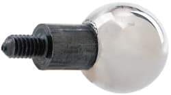 SPI - #4-48, 0.3430" Ball Diam, Chrome Alloy Steel Ball Contact Point - 0.343" Contact Point Length, Use with Dial Indicators - Apex Tool & Supply