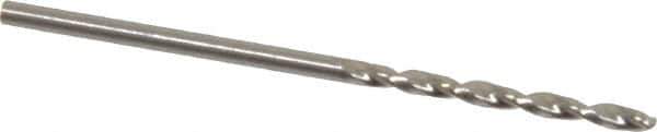 Walter-Titex - 1.7mm 130° Cobalt Jobber Drill - Bright Finish, Right Hand Cut, Parabolic Flute, Straight Shank, 1-11/16" OAL, Split Point - Apex Tool & Supply