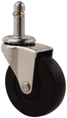 E.R. Wagner - 2-1/2" Diam x 13/16" Wide x 3-1/16" OAH Stem Mount Swivel Caster - Soft Rubber, 90 Lb Capacity, Delrin Bearing, 7/16 x 1-3/8" Friction Stem - Apex Tool & Supply