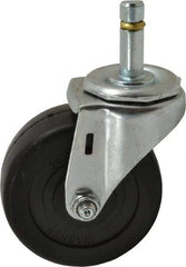 E.R. Wagner - 3" Diam x 1-1/4" Wide x 3-5/8" OAH Stem Mount Swivel Caster - Soft Rubber, 125 Lb Capacity, Delrin Bearing, 7/16 x 1-3/8" Friction Stem - Apex Tool & Supply