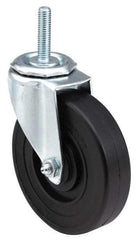 E.R. Wagner - 5" Diam x 1-1/4" Wide x 5-1/2" OAH Stem Mount Swivel Caster - Polyolefin, 280 Lb Capacity, Plain Bearing, 1/2-13 x 1-1/2" Threaded Stem - Apex Tool & Supply