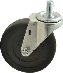 E.R. Wagner - 4" Diam x 1-1/4" Wide x 4-1/2" OAH Stem Mount Swivel Caster - Soft Rubber, 165 Lb Capacity, Delrin Bearing, 1/2-13 x 1" Threaded Stem - Apex Tool & Supply