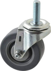 E.R. Wagner - 3" Diam x 1-1/4" Wide x 3-5/8" OAH Stem Mount Swivel Caster - TPR, 125 Lb Capacity, Delrin Bearing, 1/2-13 x 1-1/2" Threaded Stem - Apex Tool & Supply