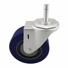 E.R. Wagner - 3" Diam x 1-1/4" Wide x 3-5/8" OAH Stem Mount Swivel Caster - Polyurethane, 210 Lb Capacity, Delrin Bearing, 7/16 x 1-3/8" Friction Stem - Apex Tool & Supply