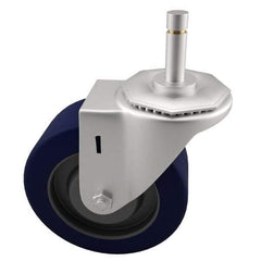 E.R. Wagner - 4" Diam x 1-1/4" Wide x 4-1/2" OAH Stem Mount Swivel Caster - Polyurethane, 275 Lb Capacity, Delrin Bearing, 7/16 x 1-3/8" Friction Stem - Apex Tool & Supply