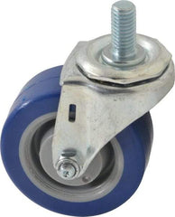 E.R. Wagner - 3" Diam x 1-1/4" Wide x 3-5/8" OAH Stem Mount Swivel Caster - Polyurethane, 210 Lb Capacity, Delrin Bearing, 1/2-13 x 1" Threaded Stem - Apex Tool & Supply