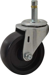 E.R. Wagner - 3" Diam x 1-1/4" Wide x 3-5/8" OAH Stem Mount Swivel Caster - Polyolefin, 210 Lb Capacity, Plain Bearing, 7/16 x 1-3/8" Friction Stem - Apex Tool & Supply