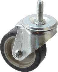 E.R. Wagner - 3-1/2" Diam x 1-1/4" Wide x 4-1/2" OAH Stem Mount Swivel Caster - TPR, 155 Lb Capacity, Delrin Bearing, 1/2-13 x 1-1/2" Threaded Stem - Apex Tool & Supply