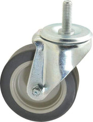 E.R. Wagner - 4" Diam x 1-1/4" Wide x 5" OAH Stem Mount Swivel Caster - TPR, 165 Lb Capacity, Delrin Bearing, 1/2-13 x 1-1/2" Threaded Stem - Apex Tool & Supply