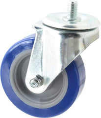 E.R. Wagner - 4" Diam x 1-1/4" Wide x 5" OAH Stem Mount Swivel Caster - Polyurethane, 275 Lb Capacity, Delrin Bearing, 1/2-13 x 3/4" Threaded Stem - Apex Tool & Supply