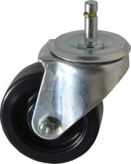 E.R. Wagner - 3-1/2" Diam x 1-1/4" Wide x 4-1/2" OAH Stem Mount Swivel Caster - Polyolefin, 250 Lb Capacity, Delrin Bearing, 7/16 x 1-3/8" Friction Stem - Apex Tool & Supply