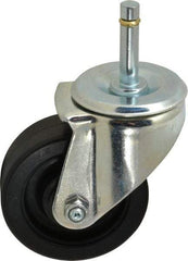 E.R. Wagner - 3-1/2" Diam x 1-1/4" Wide x 4-1/2" OAH Stem Mount Swivel Caster - Polyolefin, 250 Lb Capacity, Delrin Bearing, 7/16 x 1-29/32" Friction Stem - Apex Tool & Supply