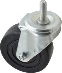 E.R. Wagner - 4" Diam x 1-3/8" Wide x 5" OAH Stem Mount Swivel Caster - Polyolefin, 275 Lb Capacity, Delrin Bearing, 1/2-13 x 1-1/2" Threaded Stem - Apex Tool & Supply