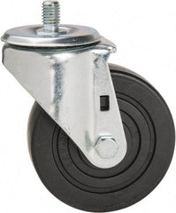 E.R. Wagner - 4" Diam x 1-3/8" Wide x 5" OAH Stem Mount Swivel Caster - Polyolefin, 275 Lb Capacity, Delrin Bearing, 1/2-13 x 3/4" Threaded Stem - Apex Tool & Supply