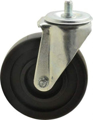 E.R. Wagner - 5" Diam x 1-3/8" Wide x 6-1/8" OAH Stem Mount Swivel Caster - Polyolefin, 300 Lb Capacity, Delrin Bearing, 1/2-13 x 3/4" Threaded Stem - Apex Tool & Supply
