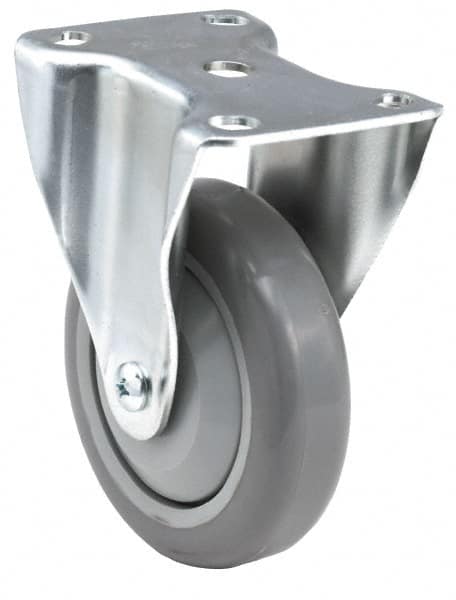 E.R. Wagner - 5" Diam x 1-1/4" Wide x 6-5/16" OAH Top Plate Mount Rigid Caster - Apex Tool & Supply