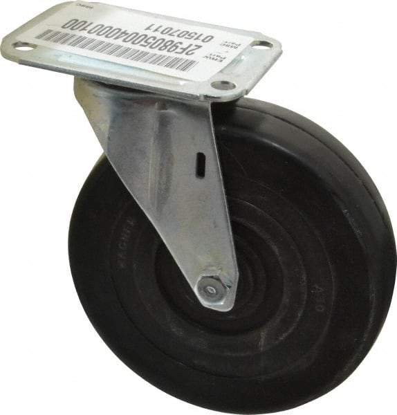 E.R. Wagner - 5" Diam x 1-1/4" Wide x 5-5/8" OAH Top Plate Mount Swivel Caster - Soft Rubber, 190 Lb Capacity, Delrin Bearing, 2-3/4 x 3-3/4" Plate - Apex Tool & Supply