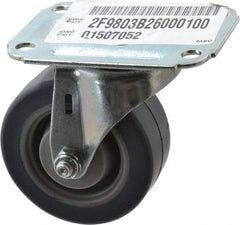 E.R. Wagner - 3" Diam x 1-1/4" Wide x 3-3/4" OAH Top Plate Mount Swivel Caster - TPR, 125 Lb Capacity, Delrin Bearing, 2-3/4 x 3-3/4" Plate - Apex Tool & Supply