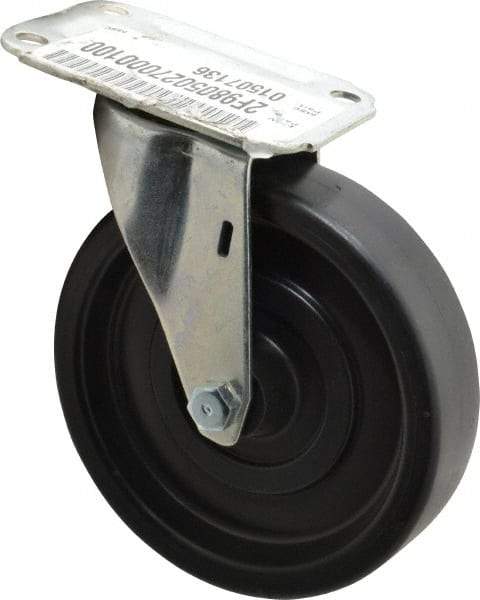 E.R. Wagner - 5" Diam x 1-1/4" Wide x 5-5/8" OAH Top Plate Mount Swivel Caster - Polyolefin, 280 Lb Capacity, Plain Bearing, 2-3/4 x 3-3/4" Plate - Apex Tool & Supply