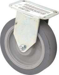 E.R. Wagner - 5" Diam x 1-1/4" Wide x 5-5/8" OAH Top Plate Mount Rigid Caster - TPR, 190 Lb Capacity, Delrin Bearing, 2-3/4 x 3-3/4" Plate - Apex Tool & Supply