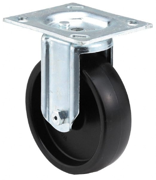 E.R. Wagner - 3" Diam x 1-1/4" Wide x 3-3/4" OAH Top Plate Mount Rigid Caster - Apex Tool & Supply