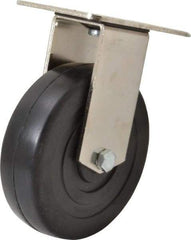 E.R. Wagner - 5" Diam x 1-3/8" Wide x 6-3/8" OAH Top Plate Mount Rigid Caster - Soft Rubber, 240 Lb Capacity, Delrin Bearing, 3-1/8 x 4-1/8" Plate - Apex Tool & Supply