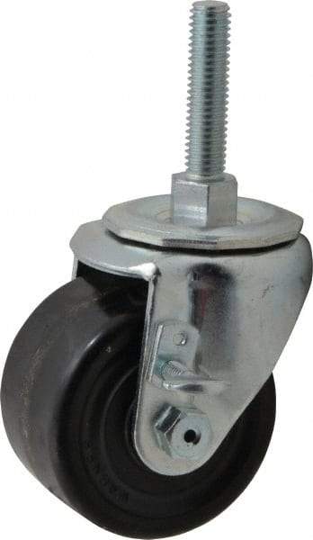 E.R. Wagner - 3" Diam x 1-3/4" Wide x 3-3/4" OAH Stem Mount Standard Caster - Phenolic, 350 Lb Capacity, Roller Bearing, 1/2-13 x 2-1/2" Leveling Stem - Apex Tool & Supply