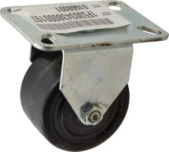 E.R. Wagner - 3" Diam x 1-3/4" Wide x 3-7/8" OAH Top Plate Mount Rigid Caster - Phenolic, 500 Lb Capacity, Roller Bearing, 3-1/8 x 4-1/8" Plate - Apex Tool & Supply