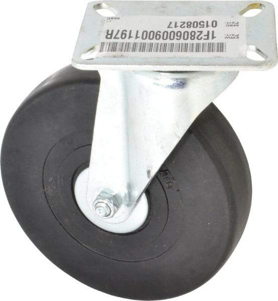 E.R. Wagner - 6" Diam x 1-3/8" Wide x 7-1/16" OAH Top Plate Mount Swivel Caster - Hard Rubber, 400 Lb Capacity, Delrin Bearing, 3-1/8 x 4-1/8" Plate - Apex Tool & Supply