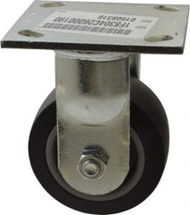 E.R. Wagner - 4" Diam x 2" Wide x 5-5/8" OAH Top Plate Mount Rigid Caster - TPR, 300 Lb Capacity, Roller Bearing, 4 x 4-1/2" Plate - Apex Tool & Supply