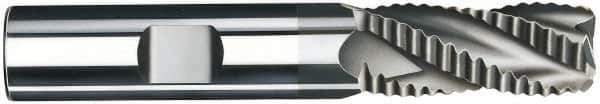 SGS - 1" Diam, Coarse Pitch, 1-3/4" LOC, 5 Flute Solid Carbide 0.06" Corner Radius Roughing End Mill - AlTiN Finish, 4" OAL, 1" Shank Diam, Single End, Centercutting, 30° Helix - Apex Tool & Supply