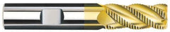 SGS - 1" Diam, Coarse Pitch, 1-3/4" LOC, 6 Flute Solid Carbide 0.06" Corner Radius Roughing End Mill - TiN Finish, 4" OAL, 1" Shank Diam, Single End, Centercutting, 40° Helix - Apex Tool & Supply