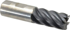 SGS - 1" Diam, Coarse Pitch, 1-3/4" LOC, 6 Flute Solid Carbide 0.06" Corner Radius Roughing End Mill - AlTiN Finish, 4" OAL, 1" Shank Diam, Single End, Centercutting, 40° Helix - Apex Tool & Supply
