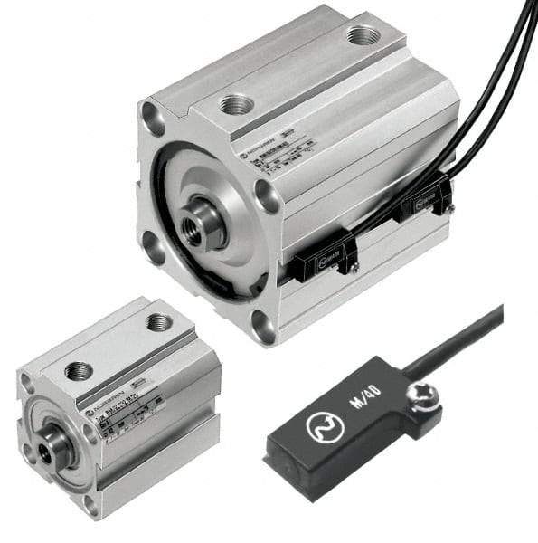 Norgren - 2" Stroke x 1-1/2" Bore Double Acting Air Cylinder - 1/8 Port, 5/16-24 Rod Thread, 145 Max psi, 23 to 176°F - Apex Tool & Supply