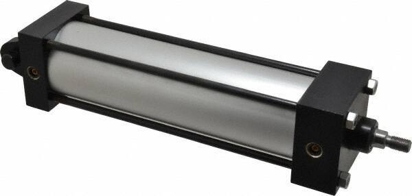 Norgren - 8" Stroke x 2-1/2" Bore Single Acting Air Cylinder - 3/8 Port, 7/16-20 Rod Thread, 250 Max psi, -20 to 200°F - Apex Tool & Supply