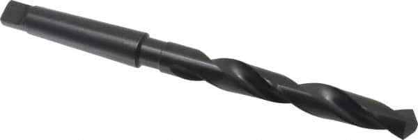 Interstate - 53/64", 3MT 118° Point High Speed Steel Taper Shank Drill Bit - Oxide Finish, 6-1/8" Flute Length, 10-3/4" OAL, Spiral Flute - Apex Tool & Supply