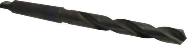 Interstate - 55/64", 3MT 118° Point High Speed Steel Taper Shank Drill Bit - Oxide Finish, 6-1/8" Flute Length, 10-3/4" OAL, Spiral Flute - Apex Tool & Supply