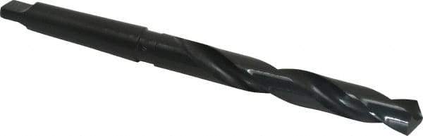Interstate - 57/64", 3MT 118° Point High Speed Steel Taper Shank Drill Bit - Oxide Finish, 6-1/8" Flute Length, 10-3/4" OAL, Spiral Flute - Apex Tool & Supply