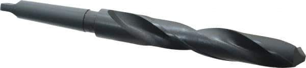 Interstate - 1-13/64", 3MT 118° Point High Speed Steel Taper Shank Drill Bit - Oxide Finish, 7-1/2" Flute Length, 12-1/8" OAL, Spiral Flute - Apex Tool & Supply