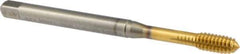Emuge - #10-24 UNC 2BX Modified Bottoming Thread Forming Tap - Cobalt, TiN Finish, 2.756" OAL, 0.591" Thread Length, Right Hand Thread - Apex Tool & Supply