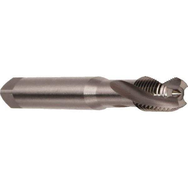 Emuge - M3x0.50 Metric 2 Flute 6H Modified Bottoming Spiral Flute Tap - Cobalt, Bright Finish, 56mm OAL, Right Hand Flute, Right Hand Thread, Series Rekord D - Exact Industrial Supply